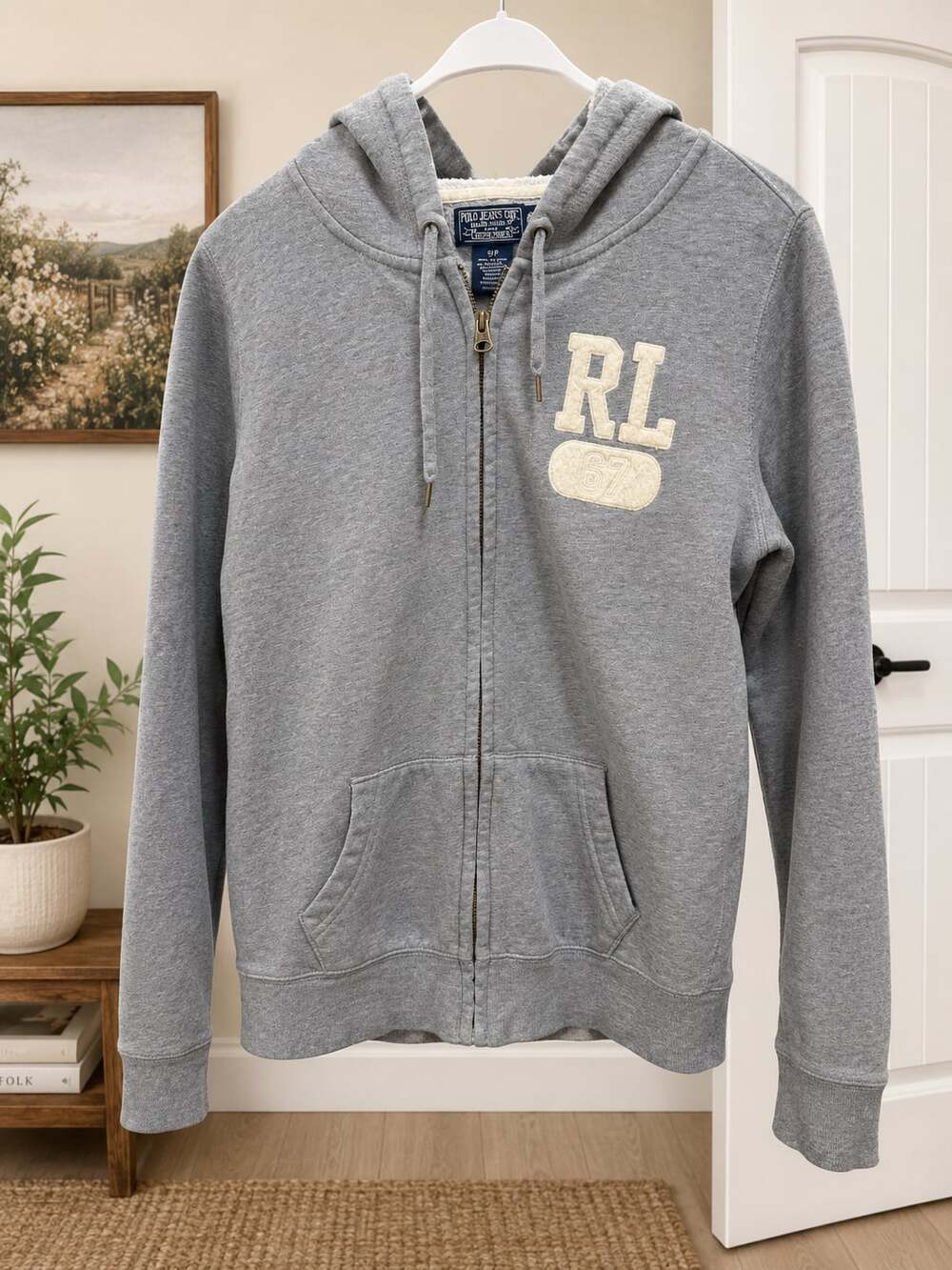 Vintage Y2K Polo Jeans Ralph Lauren RL67 Zip Hoodie Gray Small - Picture 2 of 6